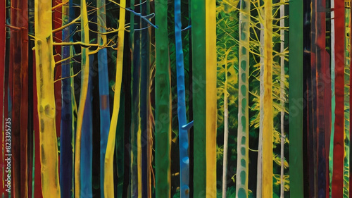 Vibrant Spectrum, Abstract colorful Forest