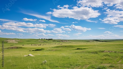 Vast open prairie wide-angle scenery