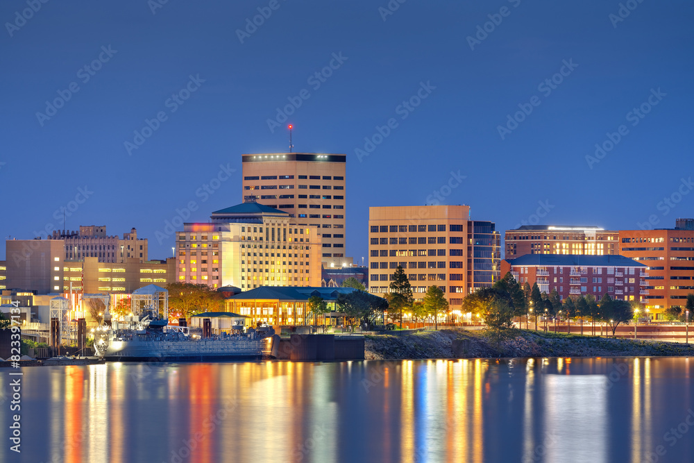 Evansville, Indiana, USA Skyline at Blue Hour