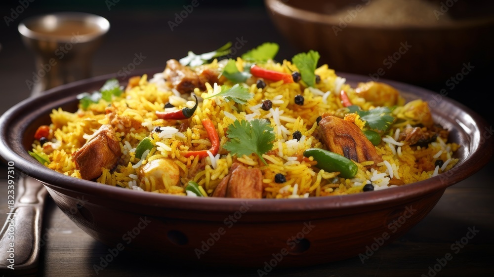 Aromatic and flavorful Indian biryani dish Aromatic and flavorful Indian biryani dish