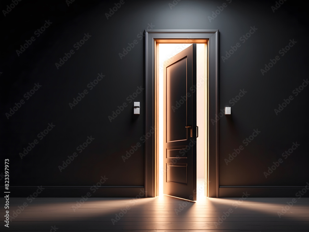 3d render, bright light glowing from an open door isolated on a black background design. Architectural design element. Modern minimal concept. Hope metaphor 3d render, bright light glowing from an open door isolated on a black background design. Architectural design element. Modern minimal concept. Hope metaphor