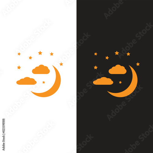 Night icon vector logo design template