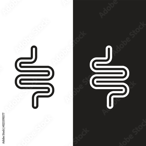 Intestine icon vector logo design template