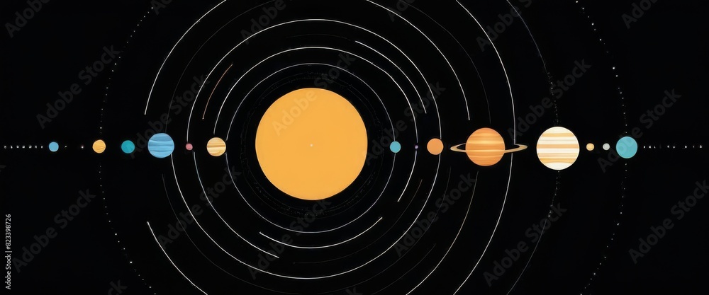 Simplistic and elegant graphic representation of the solar system ...
