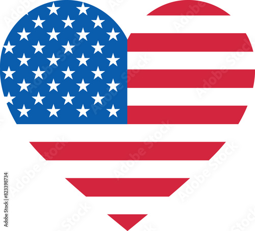 Patriotic heart. 4th of July svg. Independence day t shirt design.