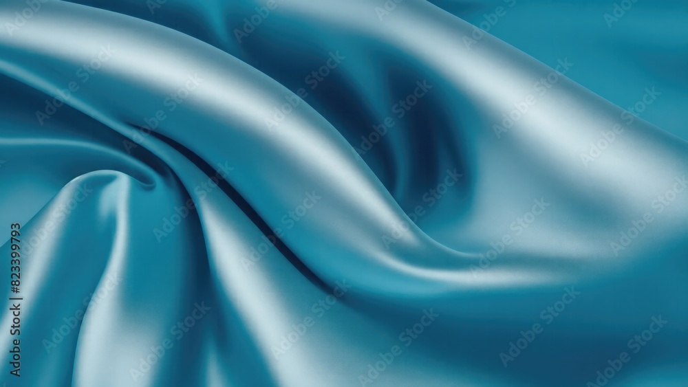 Luxury Cyan satin smooth fabric background Luxury Cyan satin smooth fabric background