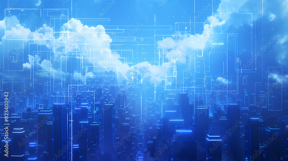 Digital cityscape background Digital cityscape background