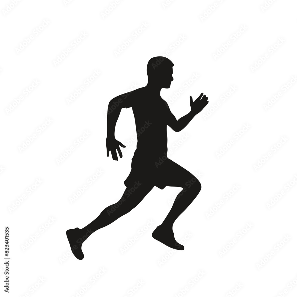 Silhouette of an athlete runner in vector.