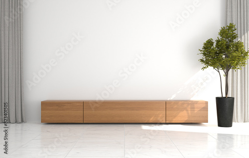 Fototapeta Naklejka Na Ścianę i Meble -  Modern living room interior with white walls. 3d render