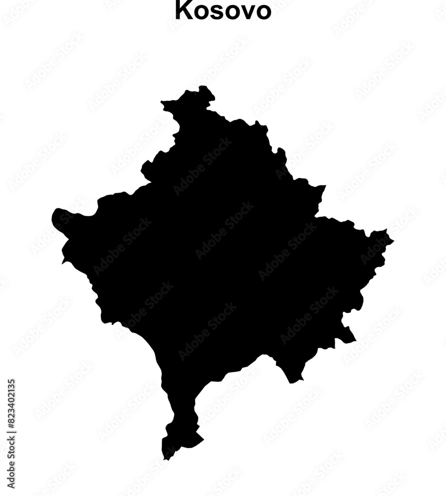 Kosovo blank outline map design Kosovo blank outline map design