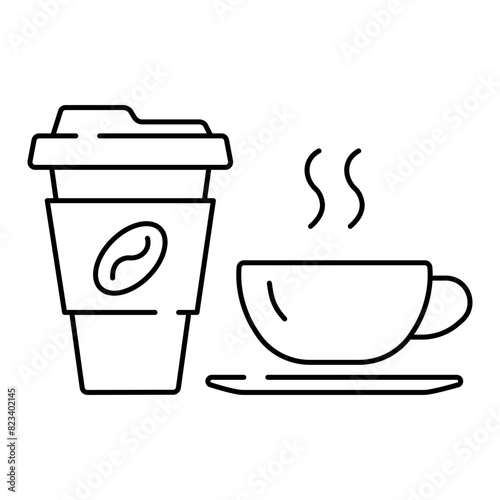 set of takeaway and classic coffee cup icons