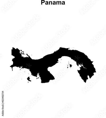 Panama blank outline map design
