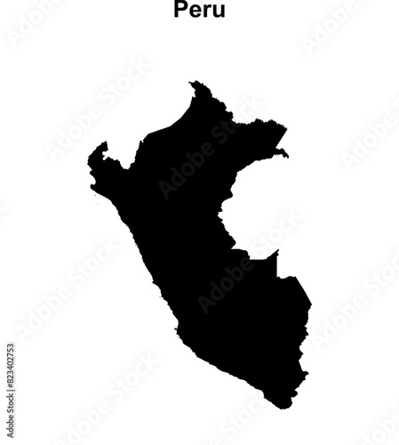 Peru blank outline map design