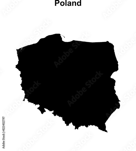 Poland blank outline map design