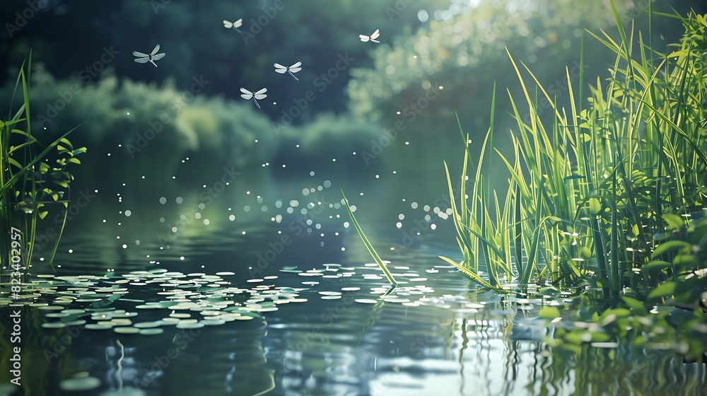 Serene Reflections: A Tranquil Pond Amidst Nature's Embrace, Inviting Peace and Contemplation. Perfect Harmony Captured in Tranquility. [Tranquil_pond_with_dr-77293.jpg Serene Reflections: A Tranquil Pond Amidst Nature's Embrace, Inviting Peace and Contemplation. Perfect Harmony Captured in Tranquility. [Tranquil_pond_with_dr-77293.jpg