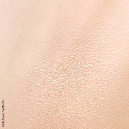 The surface of hand skin close up