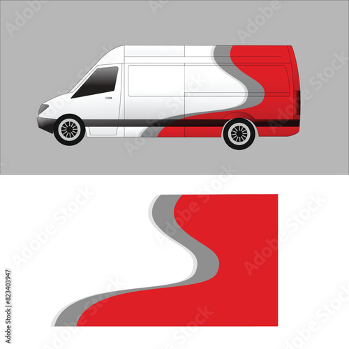 vector design for stickers wrapping the background of the cargo van delivery car body