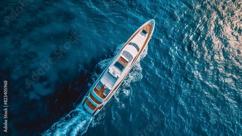 Luxury yacht sailing on the azure ocean © ALEXSTUDIO