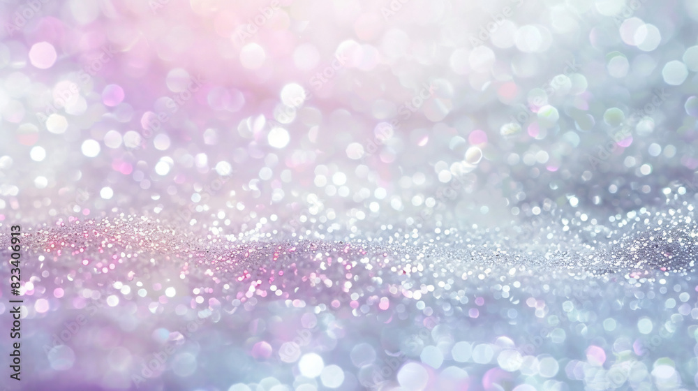 Glitter background in pastel delicate silver and white