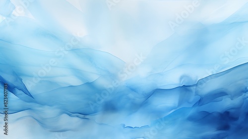 Abstract blue watercolor hand painted background photo