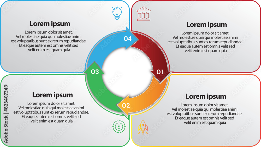 Collection of vector circle chart infographic templates for ...