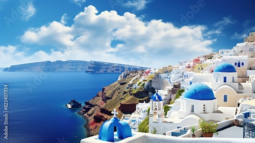 Greece known for its white washed building UHD wallpaper