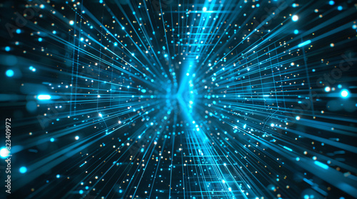 Abstract blue data stream background. Futuristic data stream, ideal for technology, science, and business concepts.