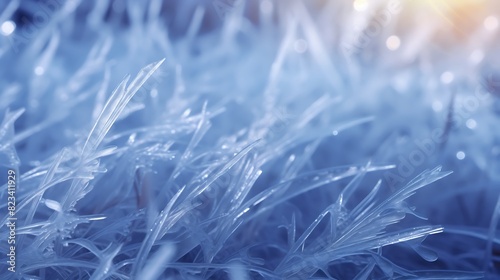 Abstract background of icy grass