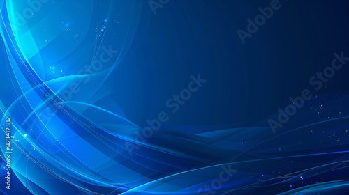Abstract blue waves background. Abstract blue background with smooth waves and glowing sparkles, perfect for technology or business presentations.