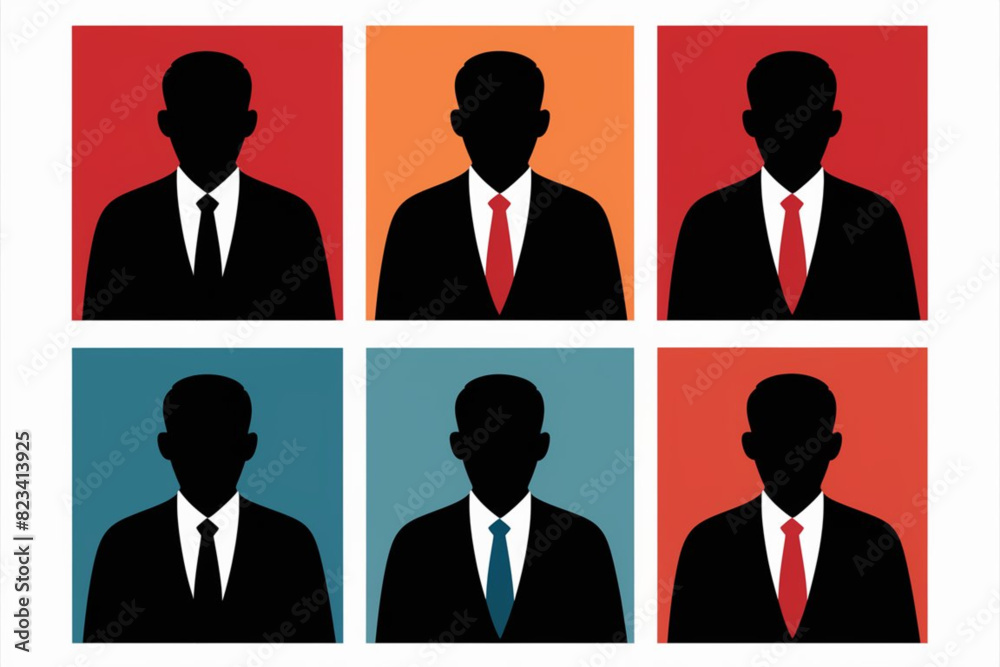 A set of business profile, businessmen profile A set of business profile, businessmen profile