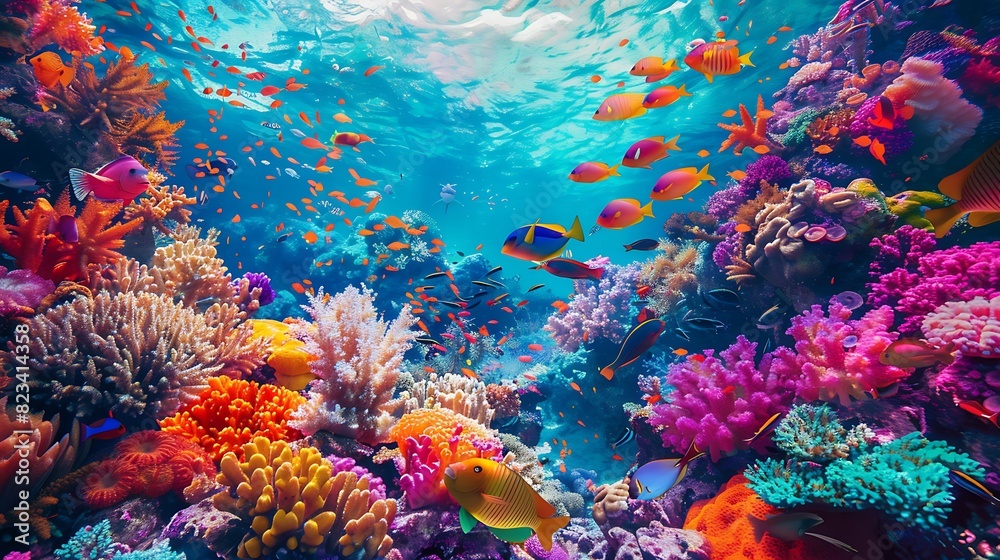 Vibrant Tropical Fish Gliding Through Crystal Waters in a Spectacular Display of Underwater Beauty - Captured in Exquisite Detail. Vibrant Tropical Fish Gliding Through Crystal Waters in a Spectacular Display of Underwater Beauty - Captured in Exquisite Detail.