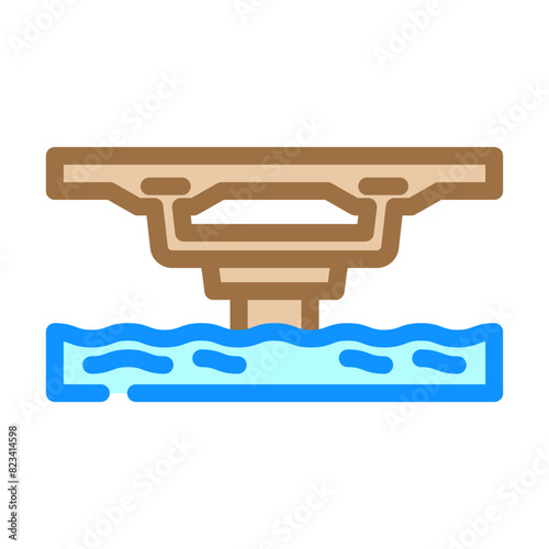box girder bridge color icon vector. box girder bridge sign. isolated symbol illustration