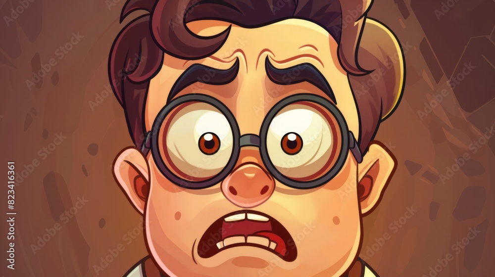 A retro cartoon character with a surprised expression A retro cartoon character with a surprised expression
