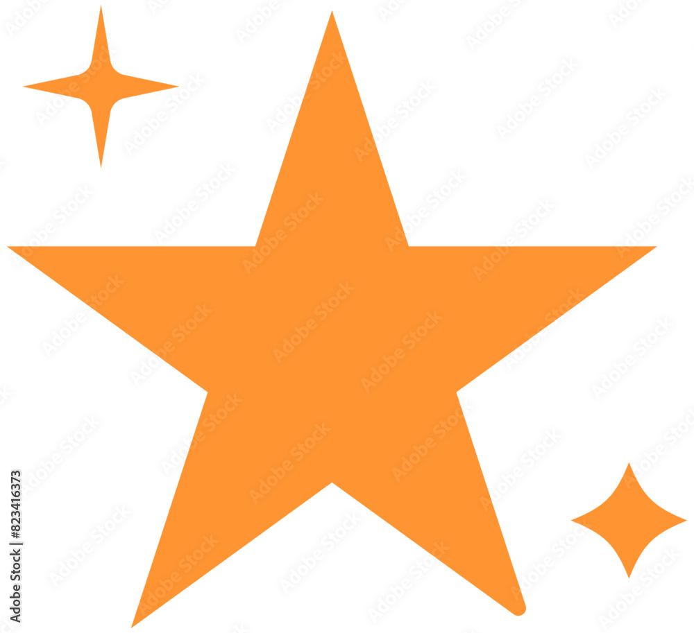 Fototapeta premium Different flat star shapes isolated on white background.