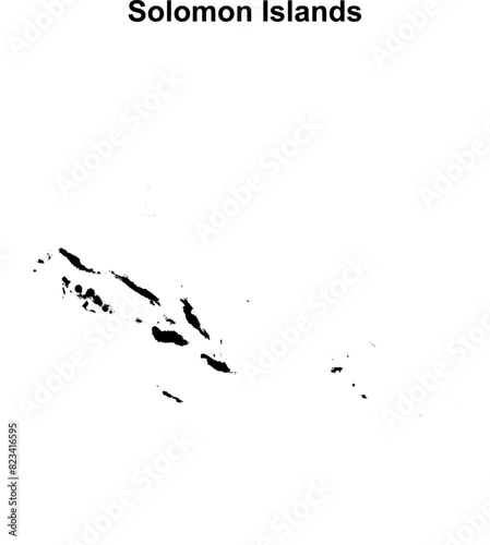 Solomon Islands blank outline map design