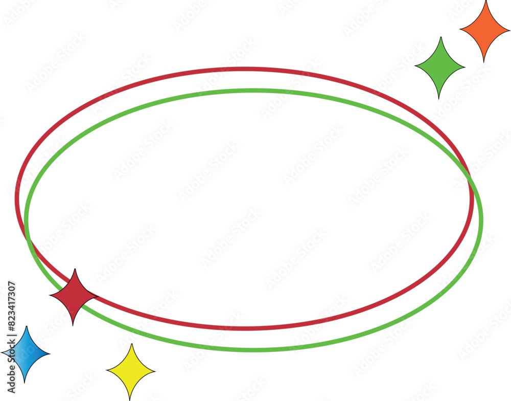 Obraz premium Aesthetic frame elements stars and lines color ful.eps