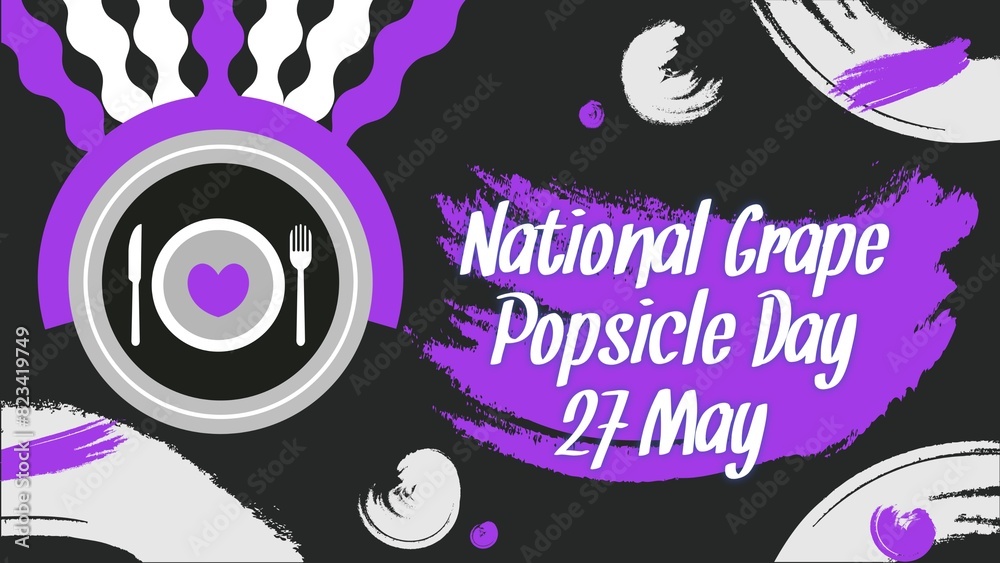 Obraz premium National Grape Popsicle Day web banner design illustration