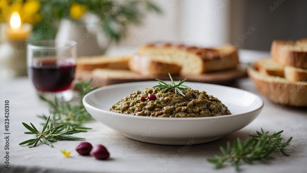 Tapenade - Olive paste served with bread. Tapenade - Olive paste served with bread.