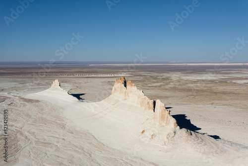 Stunning Mangystau landscape, Kazakhstan. Ak Orpa pinnacles view photo