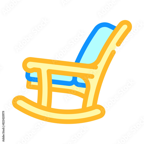 rocking chair outdoor furniture color icon vector. rocking chair outdoor furniture sign. isolated symbol illustration