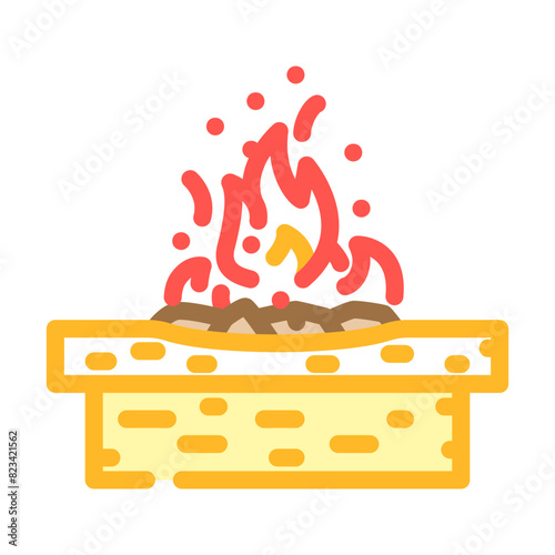 fire pit table outdoor furniture color icon vector. fire pit table outdoor furniture sign. isolated symbol illustration