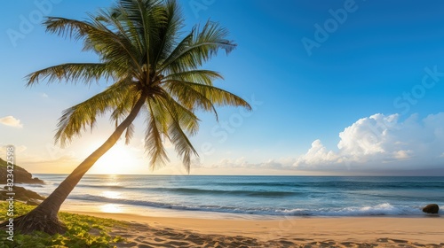 tropical tree and sun