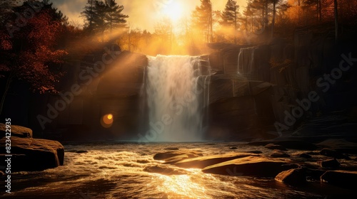 waterfall golden flare