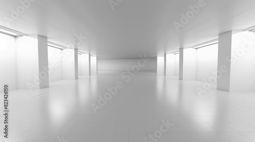 White and grey gradient background providing a versatile, wide empty space suitable for showcasing different product types.