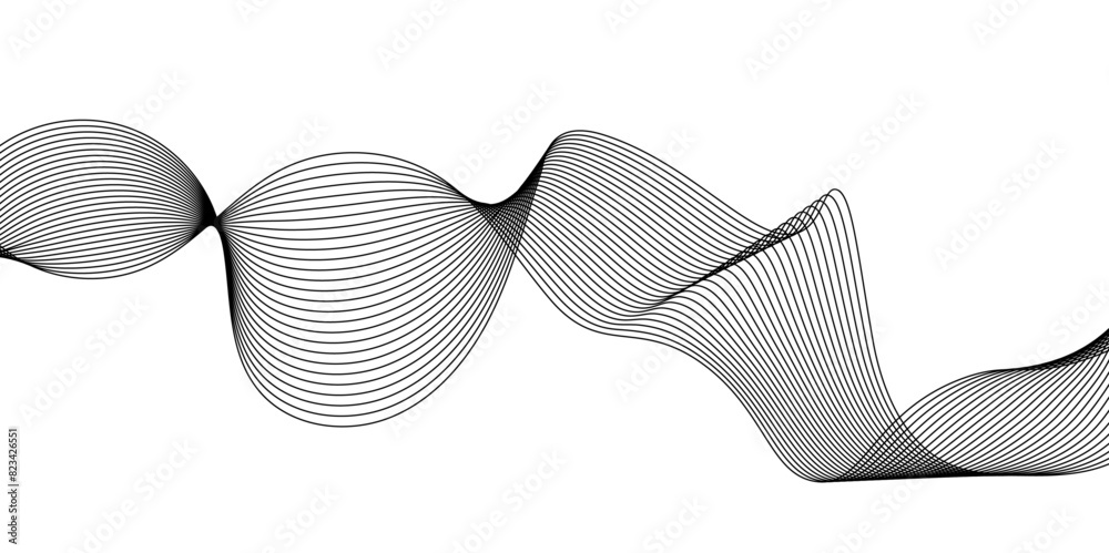 Abstract modern dynamic seamless black wavy line vector background, smooth wave lines element swoosh speed wave lines modern stream background. Curved wavy lines tech futuristic motion background. Abstract modern dynamic seamless black wavy line vector background, smooth wave lines element swoosh speed wave lines modern stream background. Curved wavy lines tech futuristic motion background.