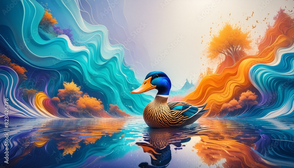 Fototapeta premium duck in the water