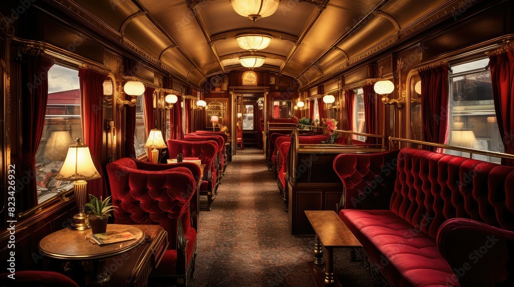 wooden steam train interior