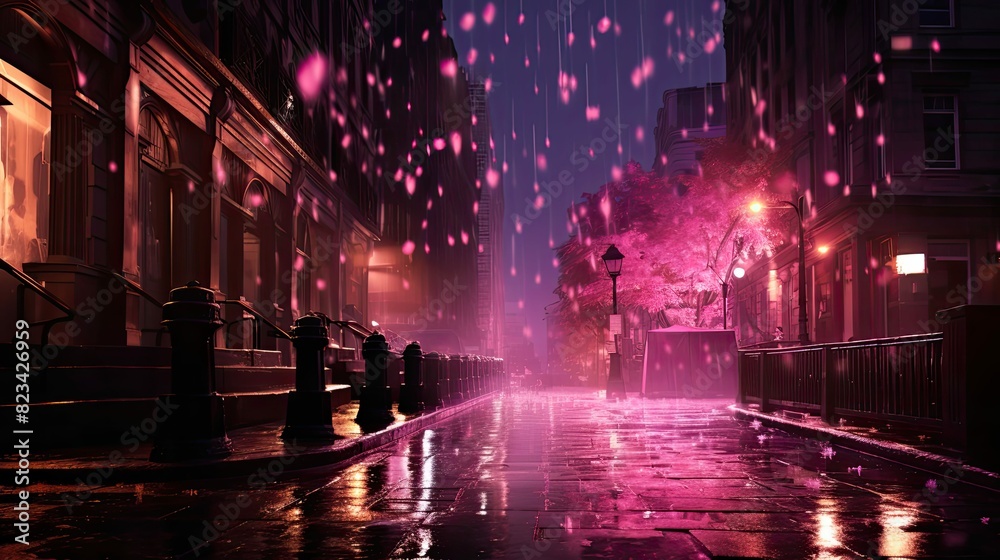 Fototapeta premium street pink lights