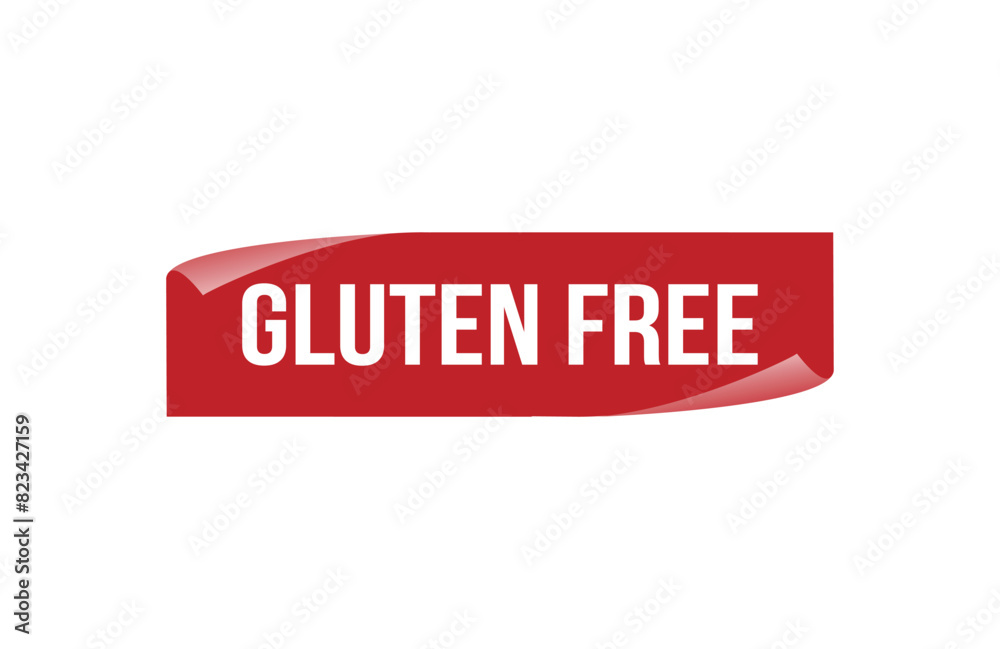 Red banner Gluten Free on white background. Red banner Gluten Free on white background.