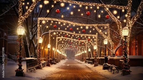captivating christmas lights frame © vectorwin